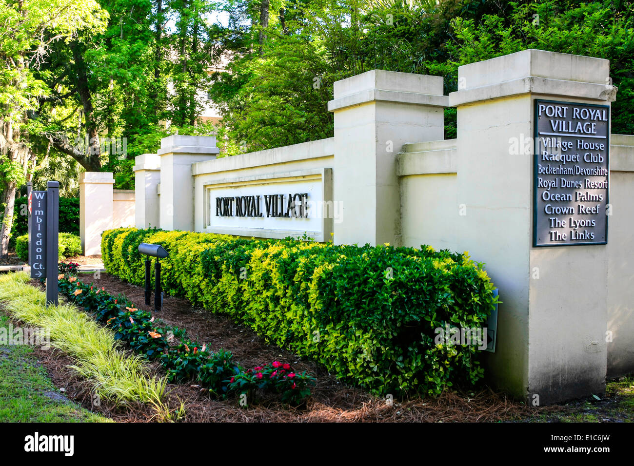 Port Royal Village gated community entrance sign in Hilton Head SC