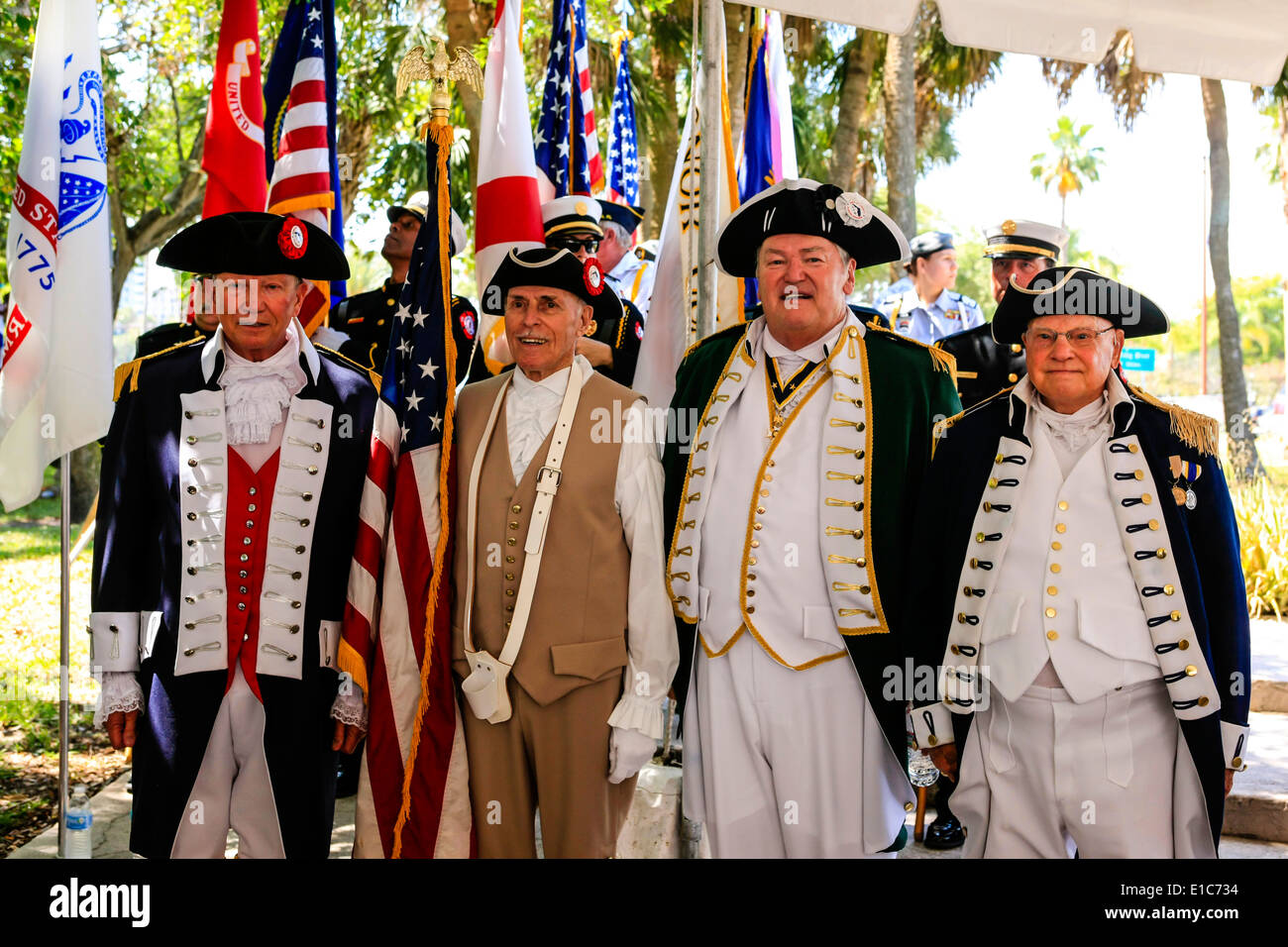 Sons of the American Revolution at the Memorial Day event in Sarasota FL  Stock Photo