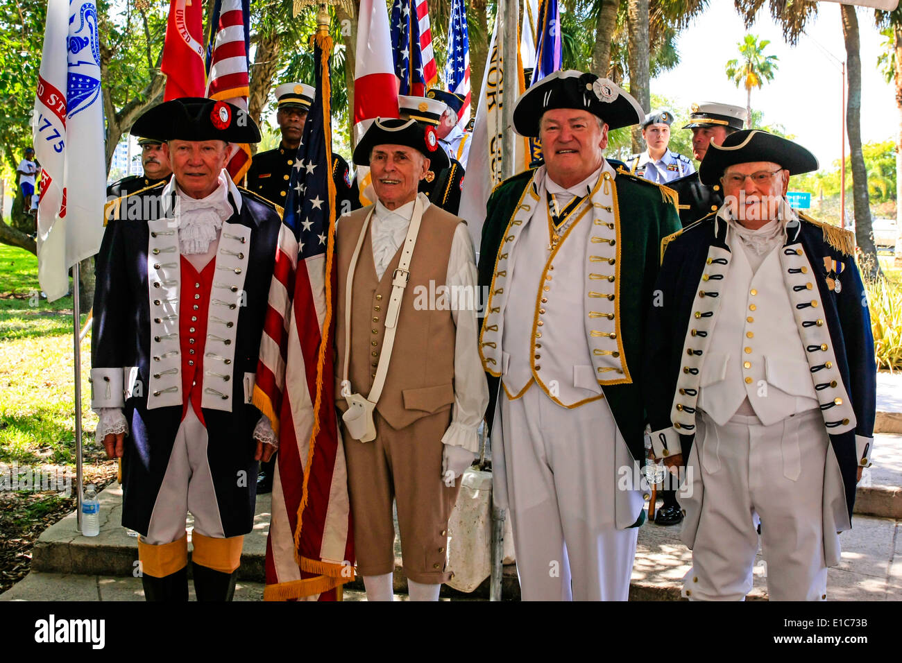 Sons of the American Revolution at the Memorial Day event in Sarasota FL  Stock Photo