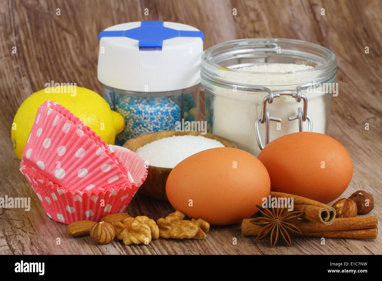 Selection of baking ingredients Stock Photo Alamy