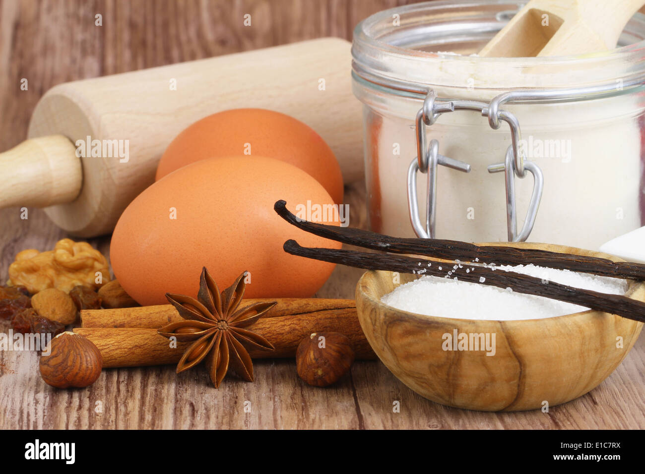 Selection of baking ingredients Stock Photo Alamy