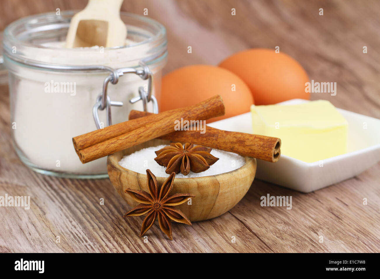 Selection of baking ingredients Stock Photo Alamy