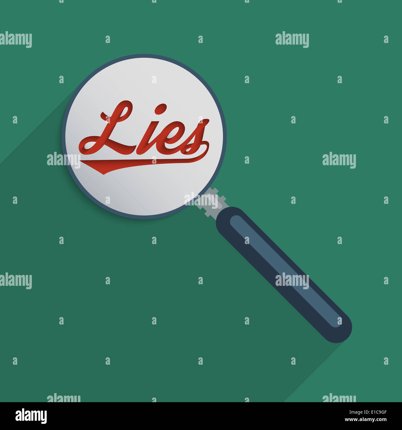 Concept for finding the truth, disinformation, propaganda and information security. Flat design illustration. Stock Photo