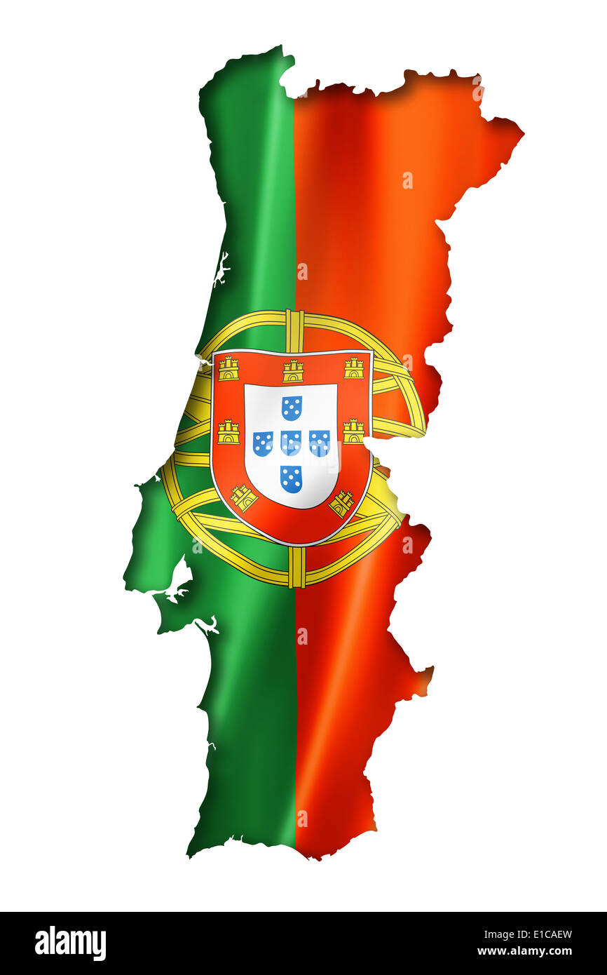 Three-dimensional map of Portugal on white background. 3d Stock Photo -  Alamy