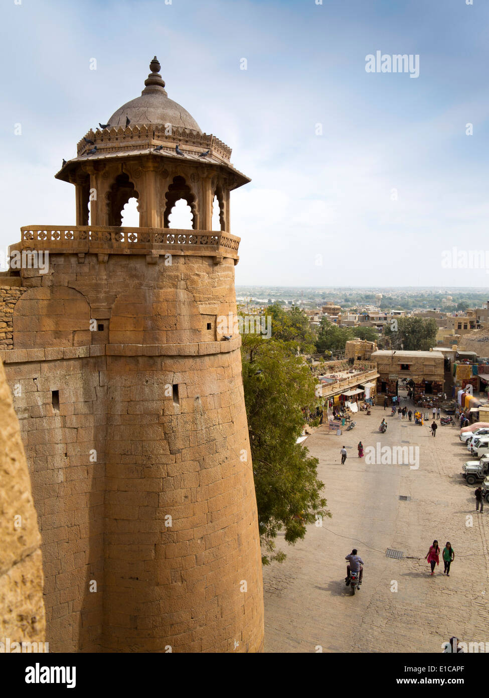 India, Rajasthan, Jaisalmer, fort tower above entrance Stock Photo Alamy