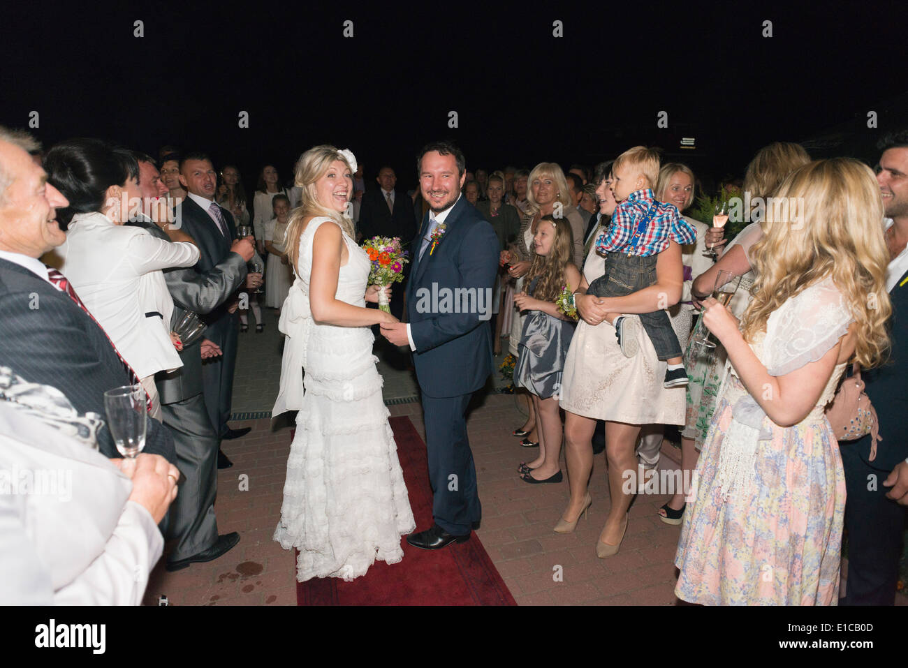 Europe Poland Polish Greek Wedding Reception Stock Photo