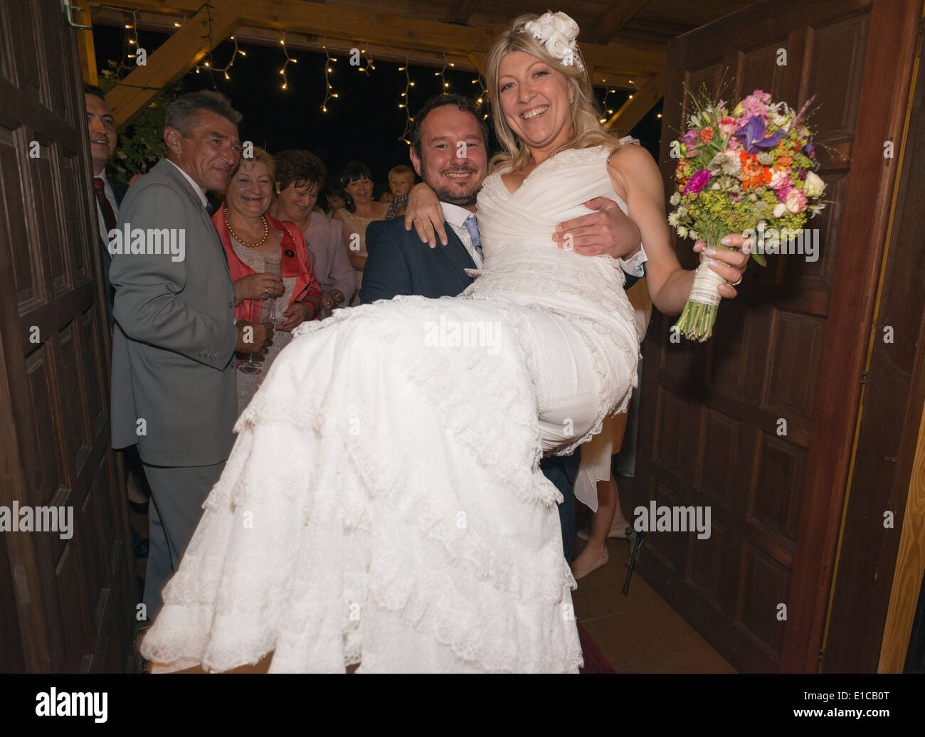 Europe Poland Polish Greek Wedding Reception Stock Photo