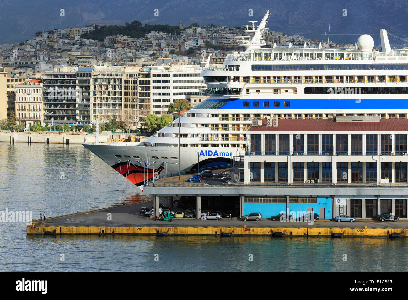 Cruise ship, Port of Piraeus, Athens, Greece, Europe Stock Photo