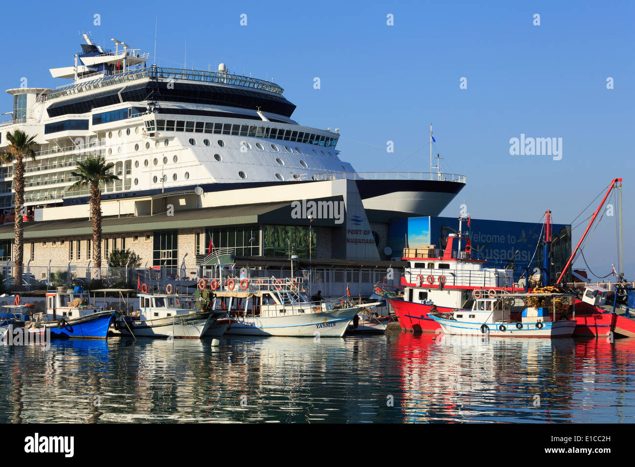 Cruise ship in Kusadasi Port, Aydin Province, Turkey, Mediterranean Stock  Photo - Alamy