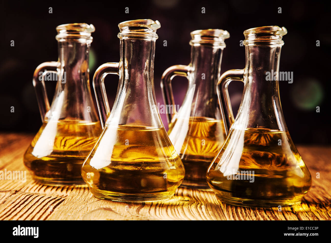 Olive oils i bottles Food ingredients Stock Photo Alamy