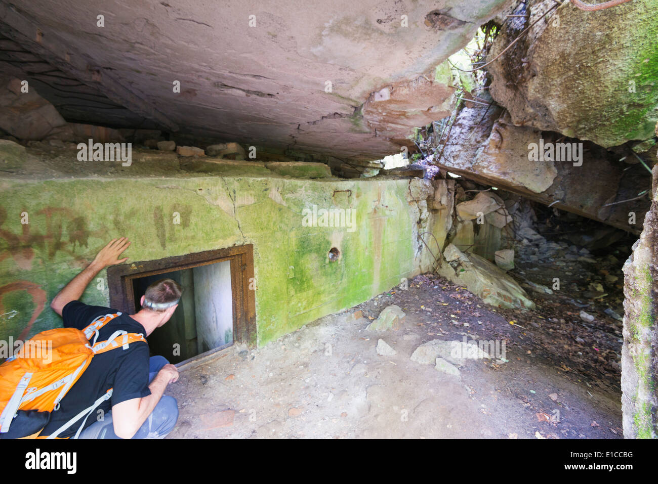 Europe, Poland, Masuria, The Wolfs Lair, Hitlers World War II secret bunker, bunker 13 Hitlers bunker Stock Photo