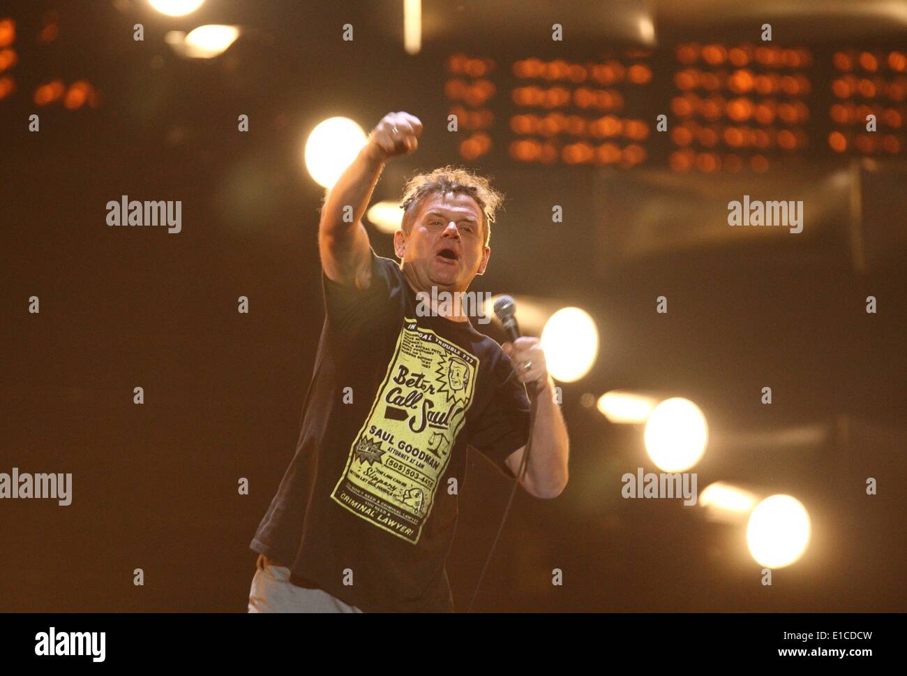 Sopot, Poland 30th, May 2014 Kazik Staszewski and Kult band perform live on the stage during the Top Trendy 2014 festival at Forest Opera Credit:  Michal Fludra/Alamy Live News Stock Photo