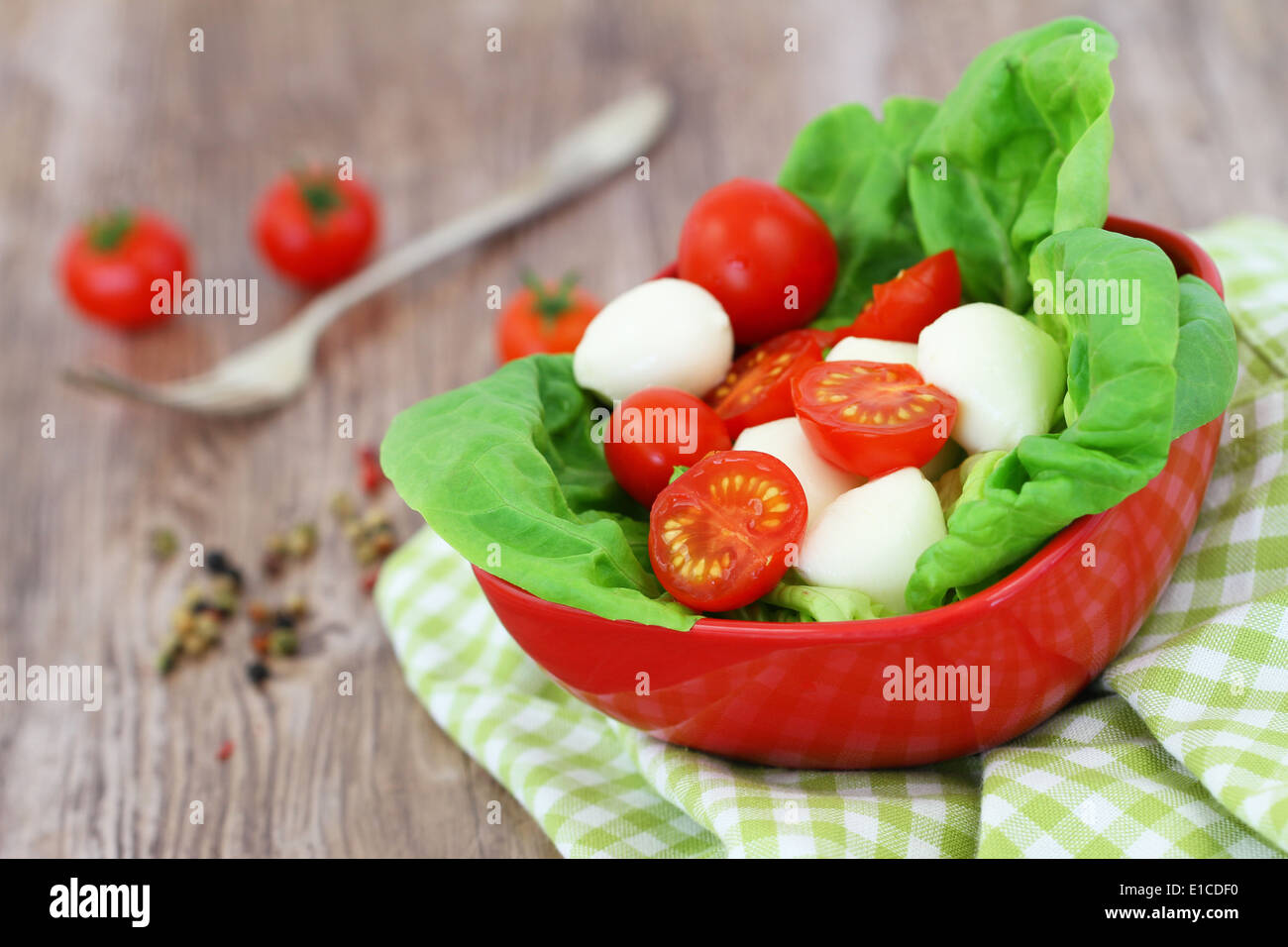 Mozzarella and cherry tomato salad Stock Photo