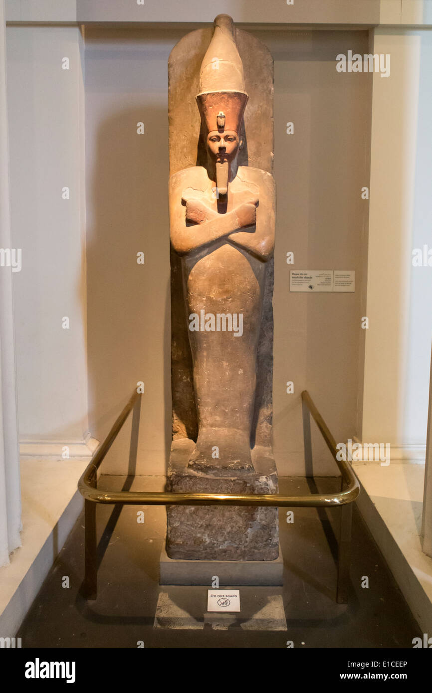 Statue of Amenhotep I an 18 dynasty Pharaoh, room 4 British Museum, London,  UK. Stock Photo