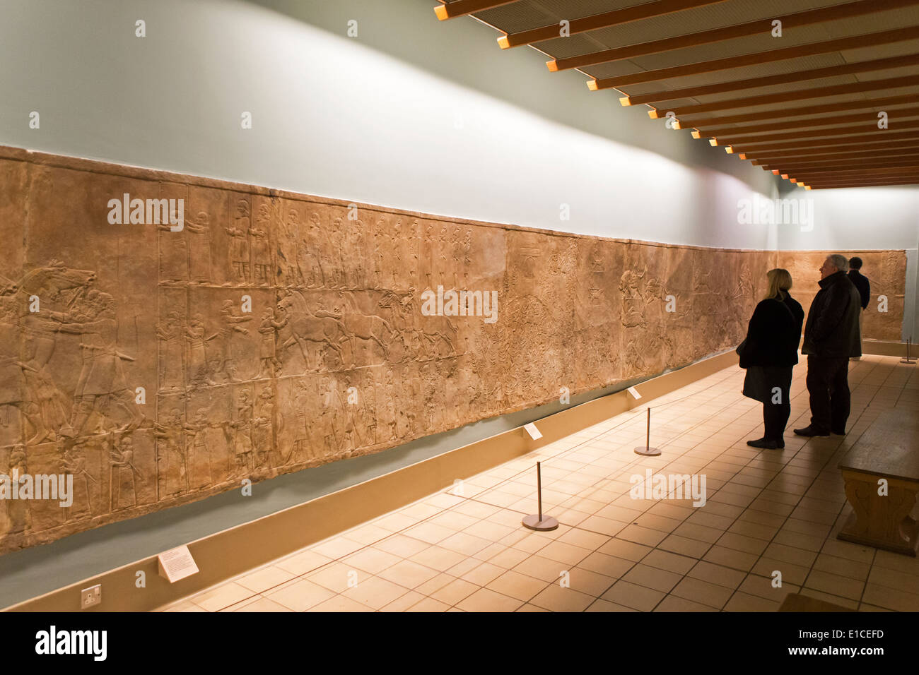 lion hunt from Nineveh North Palace, British Museum, London,  UK. Stock Photo