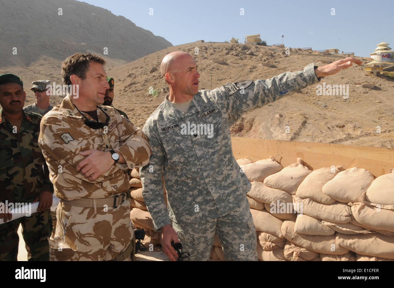 U.S. Army Lt. Col. Jonathan Neumann, commander of the 1st Battalion, 17th Infantry Regiment, 5th Brigade Combat Team, 2nd Infan Stock Photo