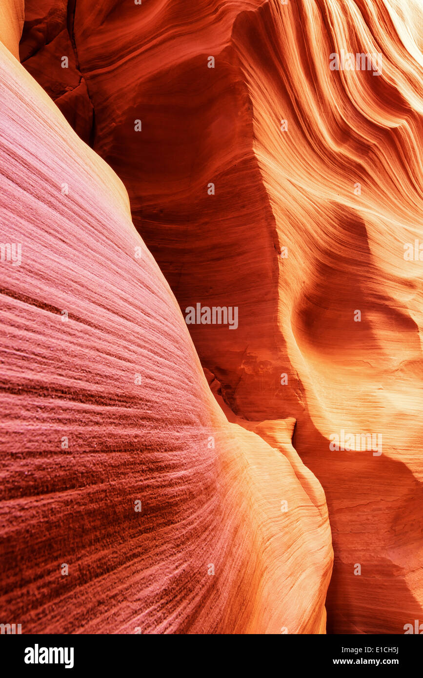 Surprise Canyon walls near Page Arizona on Navajo Land Stock Photo
