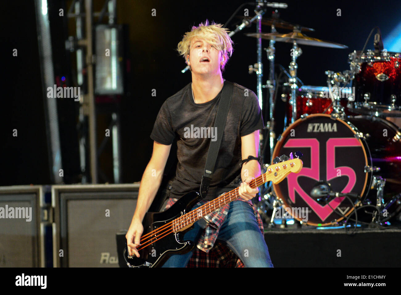 Philadelphia, Pennsylvania, USA. 30th May, 2014. RIKER LYNCH, of the band  R5 performing at the Mann Music Center in Philadelphia Pa Credit: Ricky  Fitchett/ZUMAPRESS.com/Alamy Live News Stock Photo - Alamy