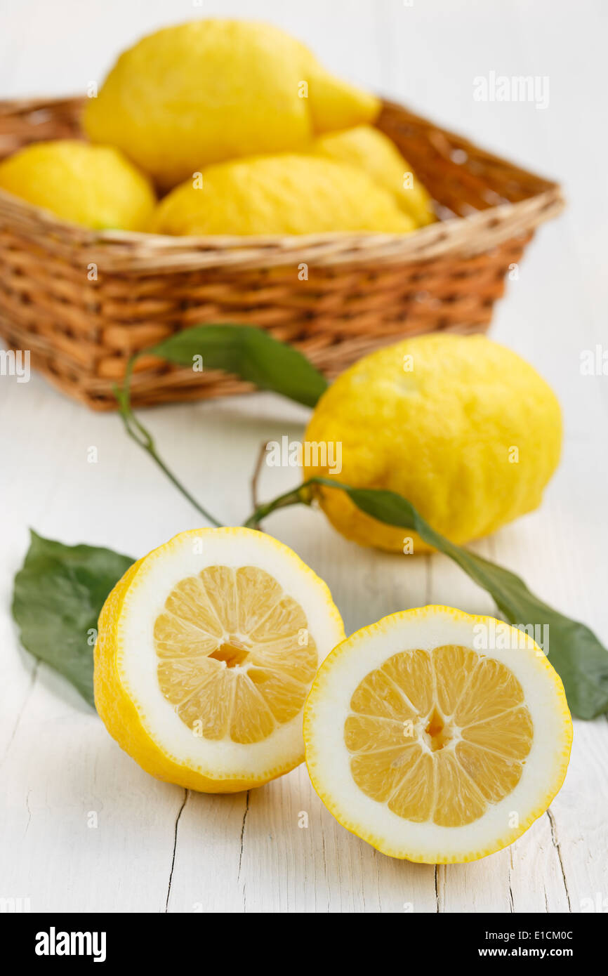 Lemons from Sorrento, Amalfi coast Stock Photo