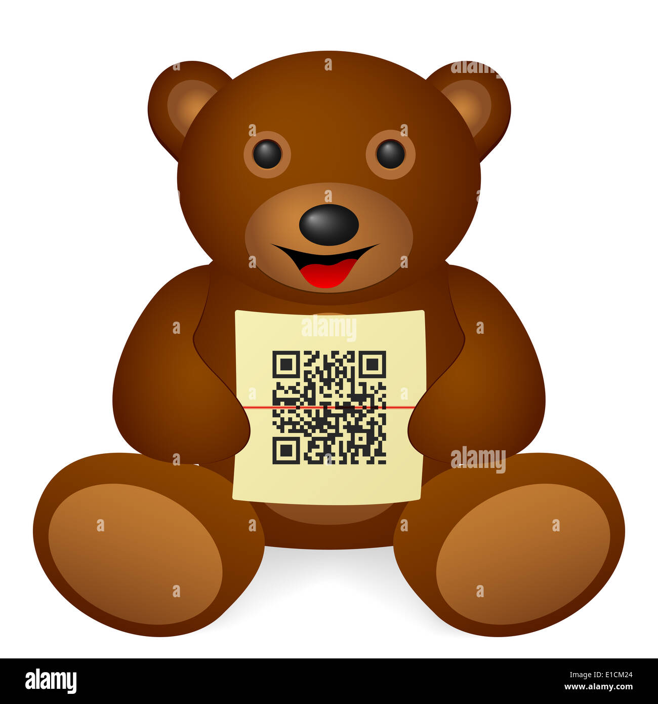 Teddy bear QR code on a white background. Vector illustration Stock
