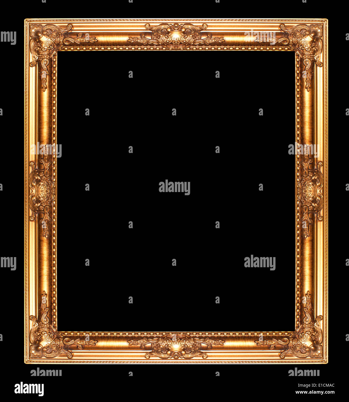 Antique gold frame isolated on black background Stock Photo - Alamy