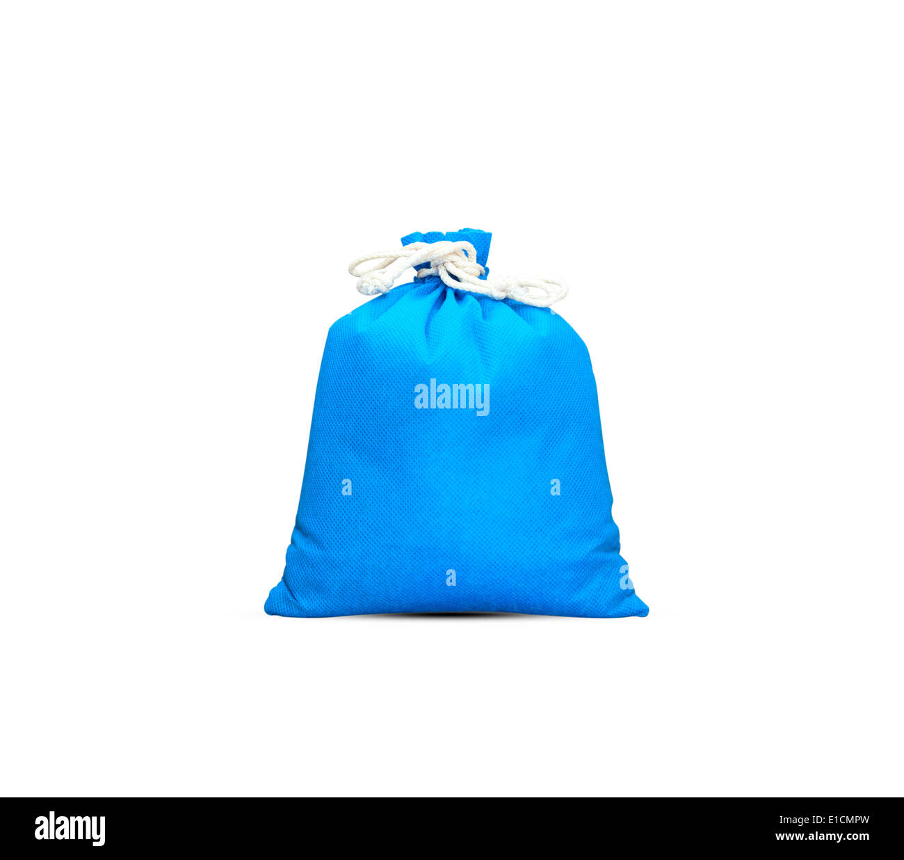 Bags packed full blue bag isolated on white background. Stock Photo