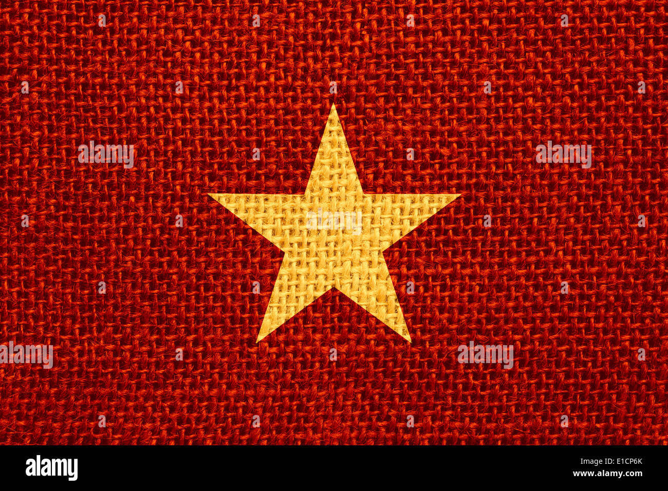 flag of Vietnam or Vietnamese banner on linen background Stock Photo ...