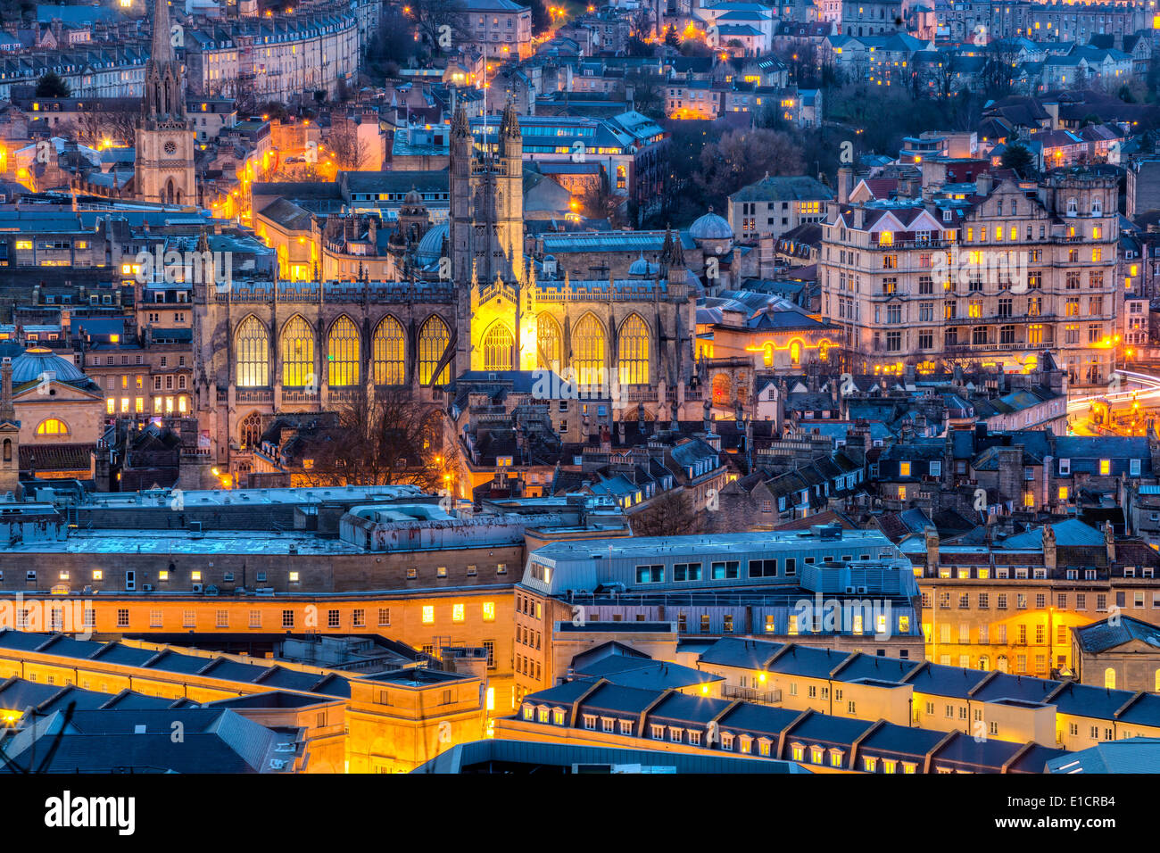 Overlooking the Georgian City of Bath from Alexandra Park on top of Beechen Cliff, Somerset England UK Europe Stock Photo