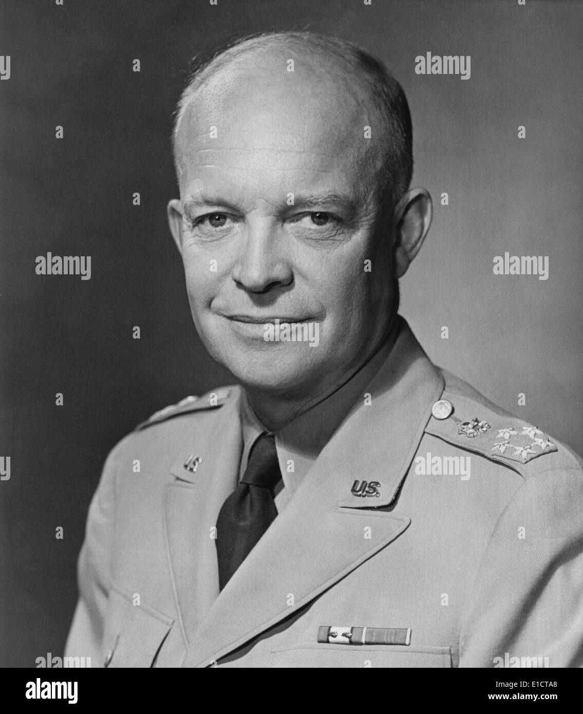 General Dwight Eisenhower, wears the five-star cluster of a General of the Army. 1945. (BSLOC_2013-12_93) Stock Photo