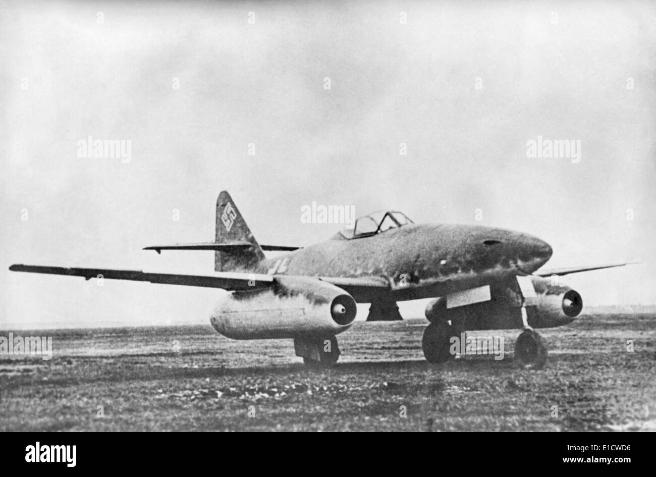 German jet-propelled plane Messerschmitt Me 262A Schwalbe (Swallow). Introduced into combat in summer 1944, but in numbers so Stock Photo