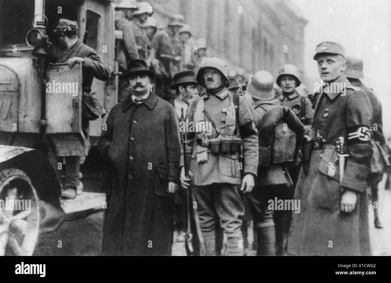 Hitler's 'Beer Hall Putsch. Nazi Storm Troopers with captured Marxist