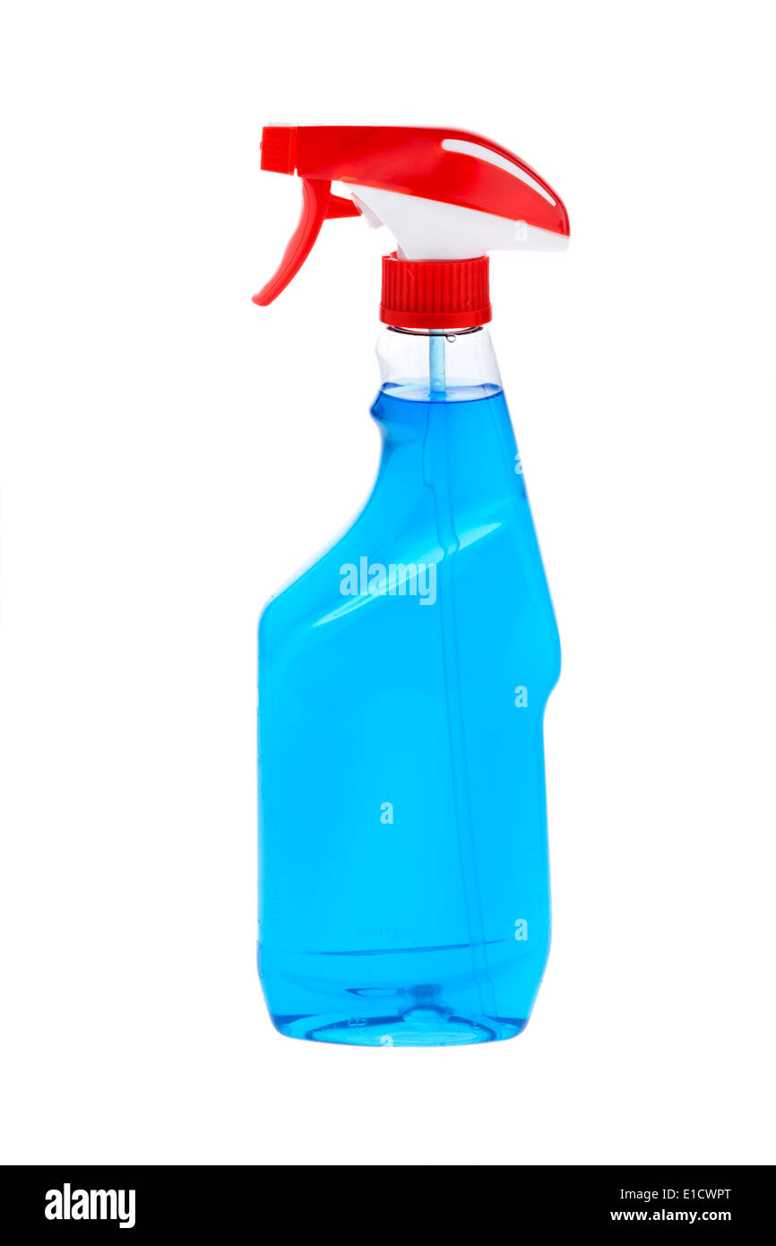 A bottle of cleaning fluid. Bottle isolated against white background Stock Photo