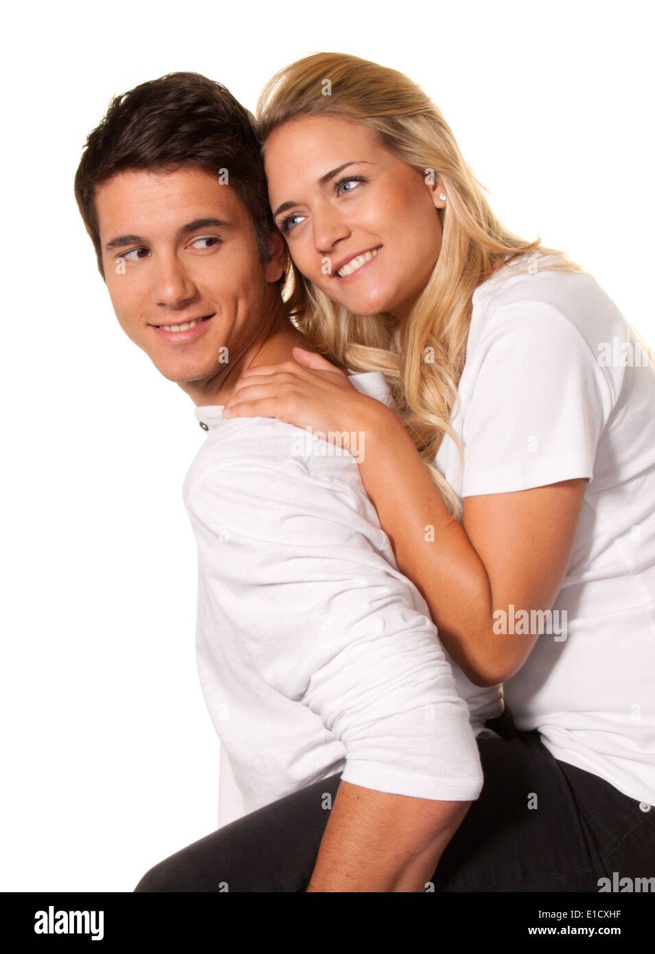 A smiling young couple having fun and joy Stock Photo