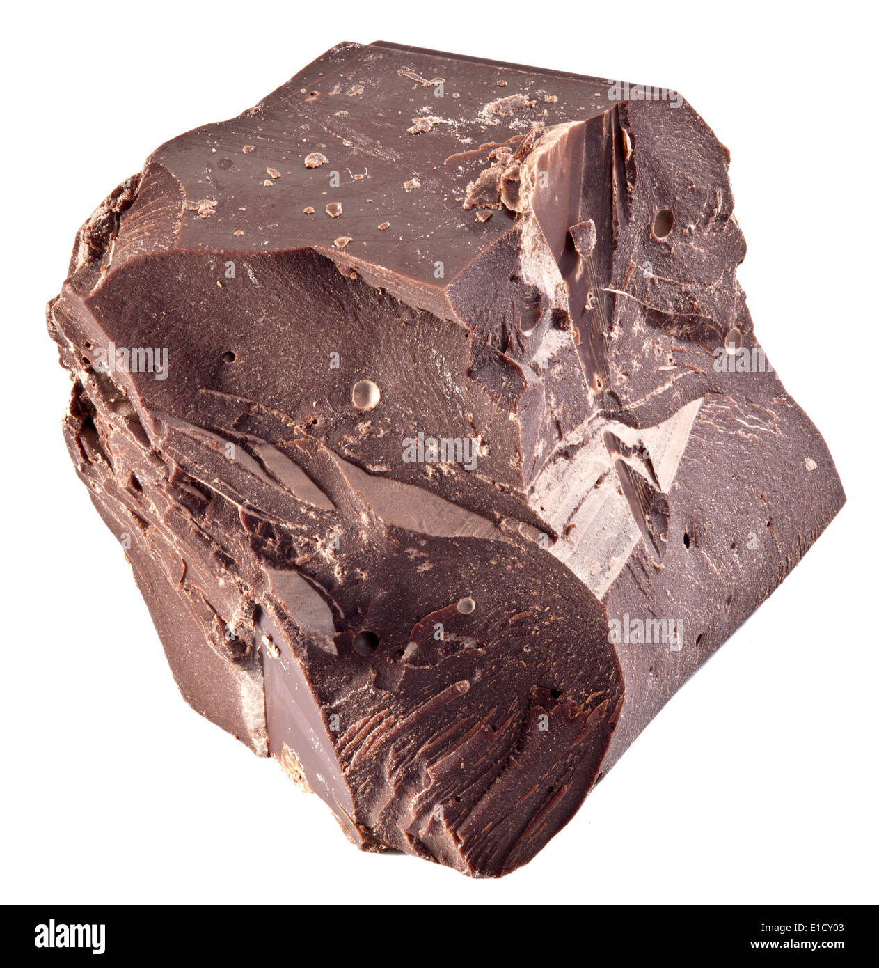 One chocolate block isolated on a white background. Stock Photo