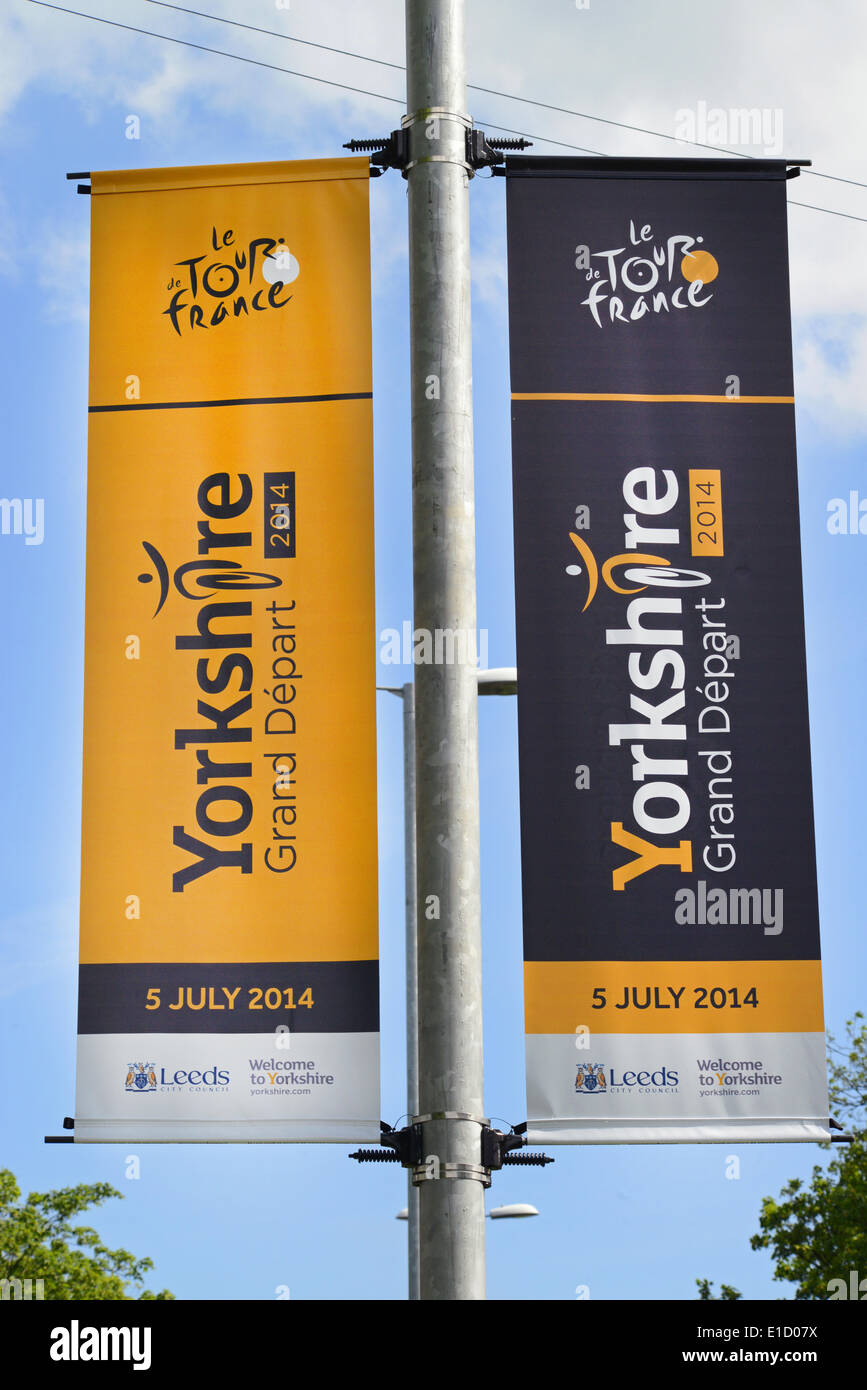 banners marking the start of the Tour de France in leeds on 5th july 2014 Credit:  paul ridsdale/Alamy Live News Stock Photo