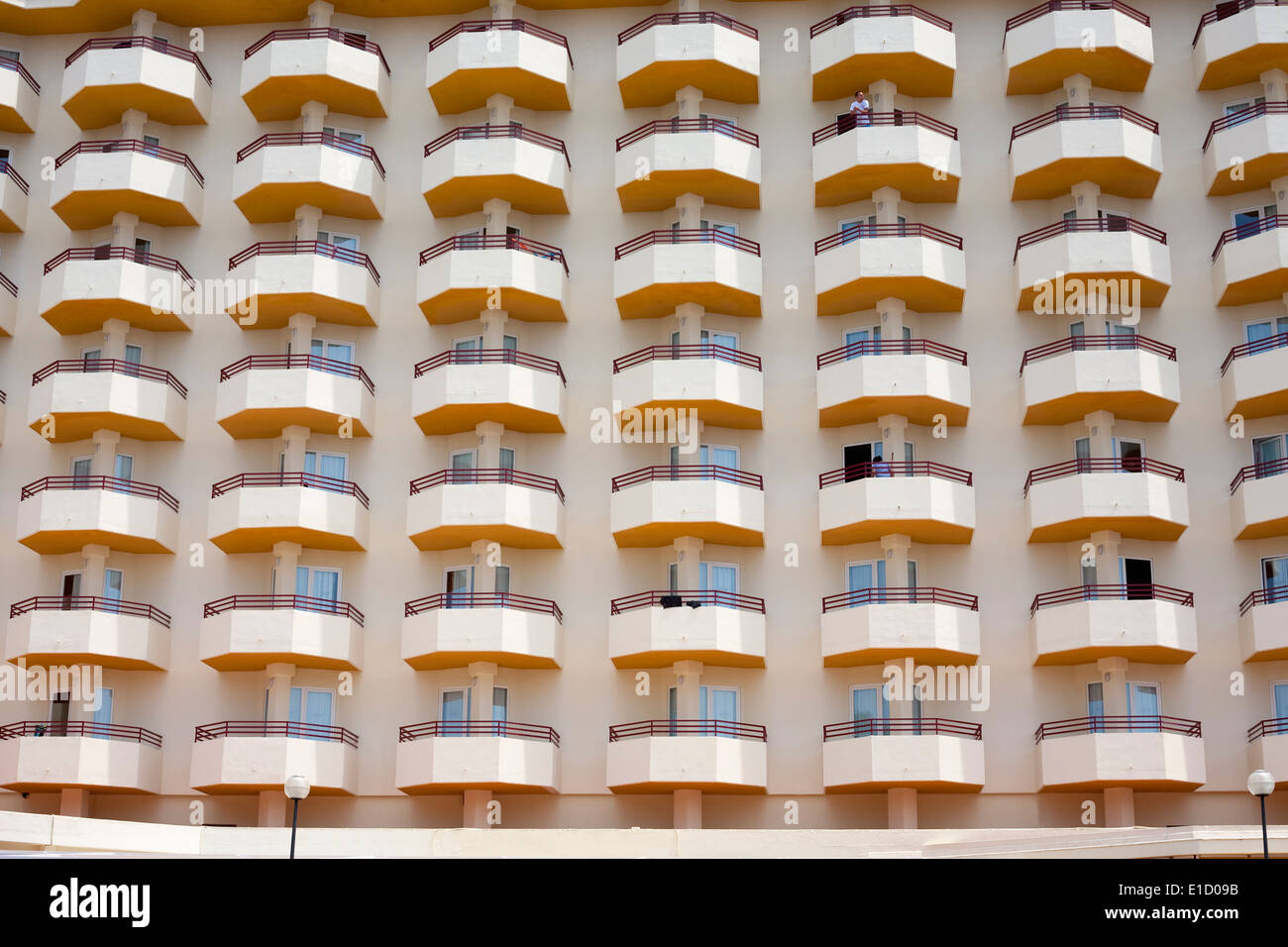 balconies of a hotel complex Stock Photo
