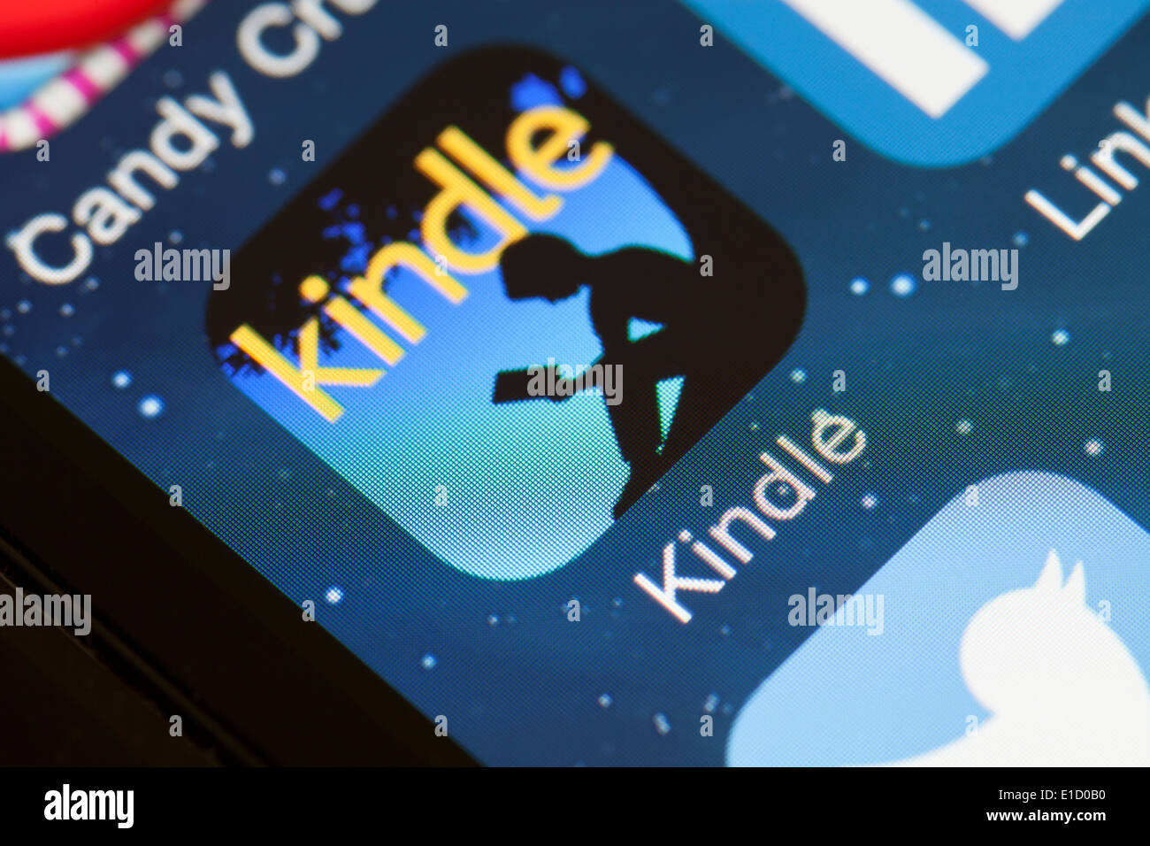Kindle app icon on mobile phone. Stock Photo