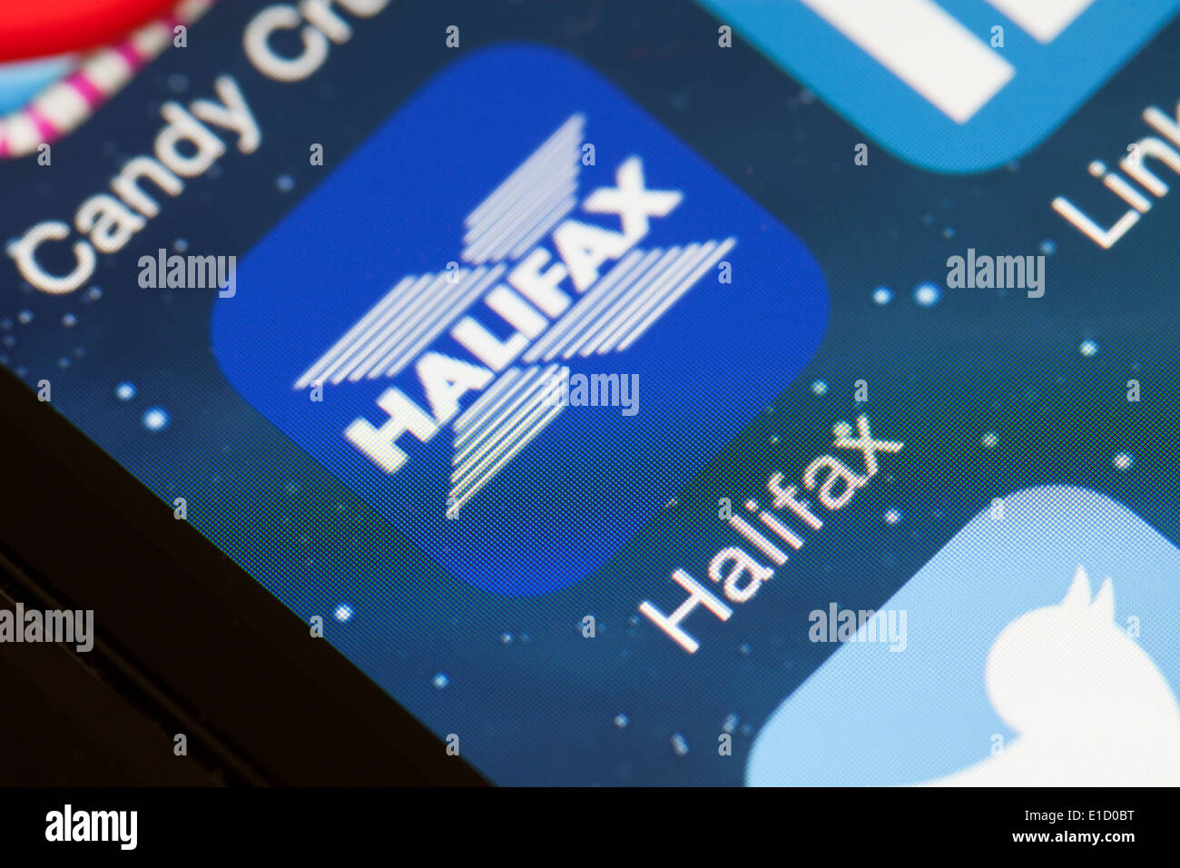 Halifax app icon on mobile phone. Stock Photo
