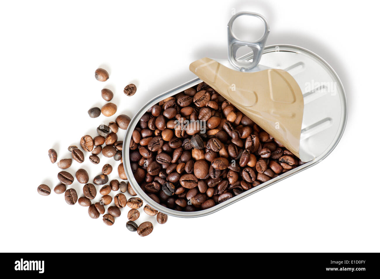 canned coffee beans, on white background Stock Photo Alamy