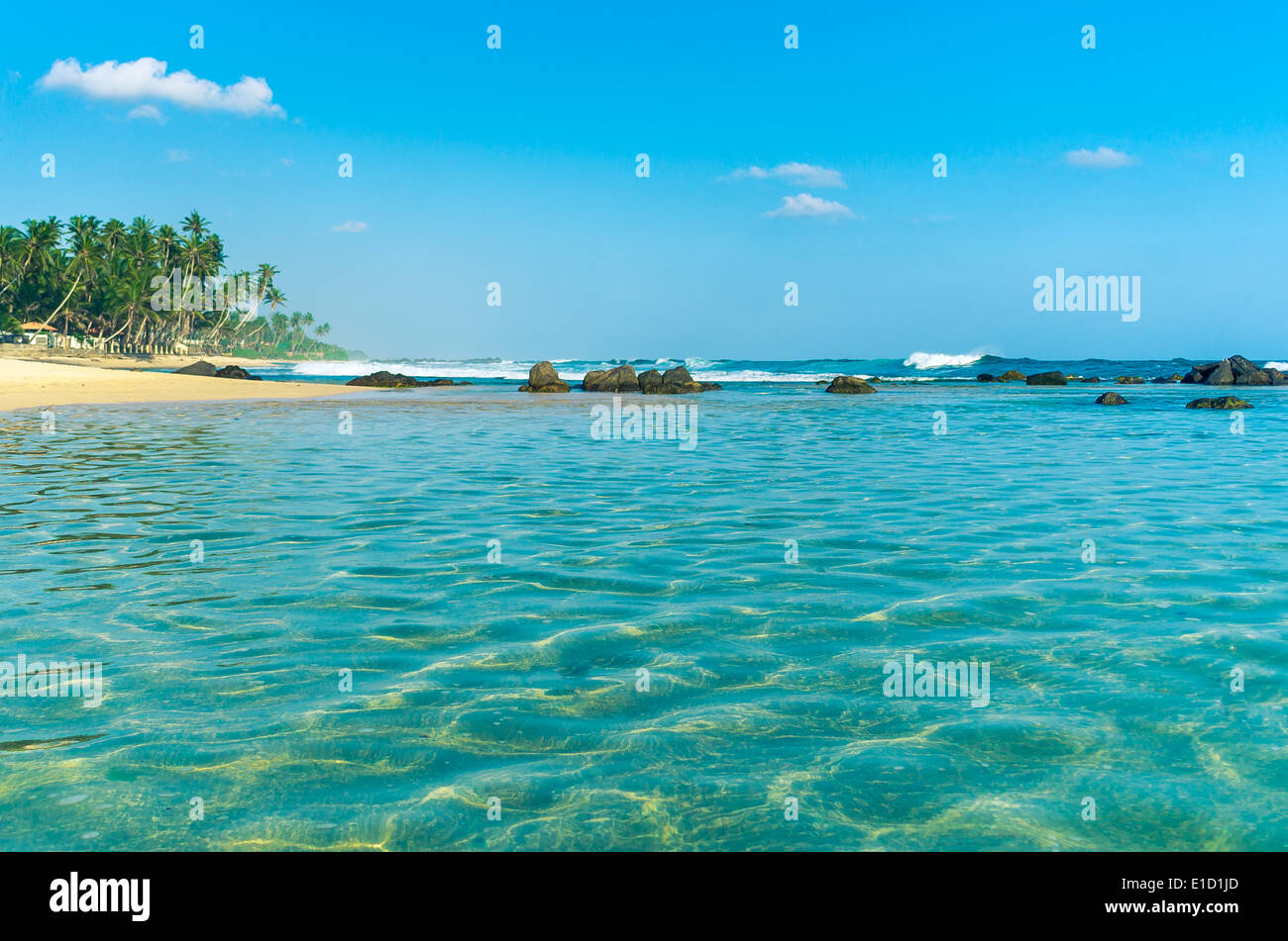 Tropical beach in Sri Lanka Stock Photo