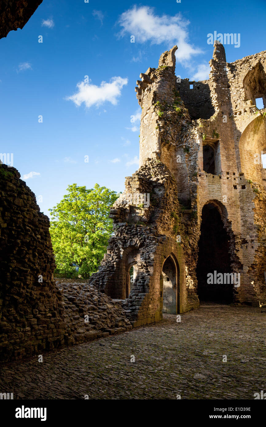 Nunney Castle and moat, Nunney, near Frome, Somerset Stock Photo