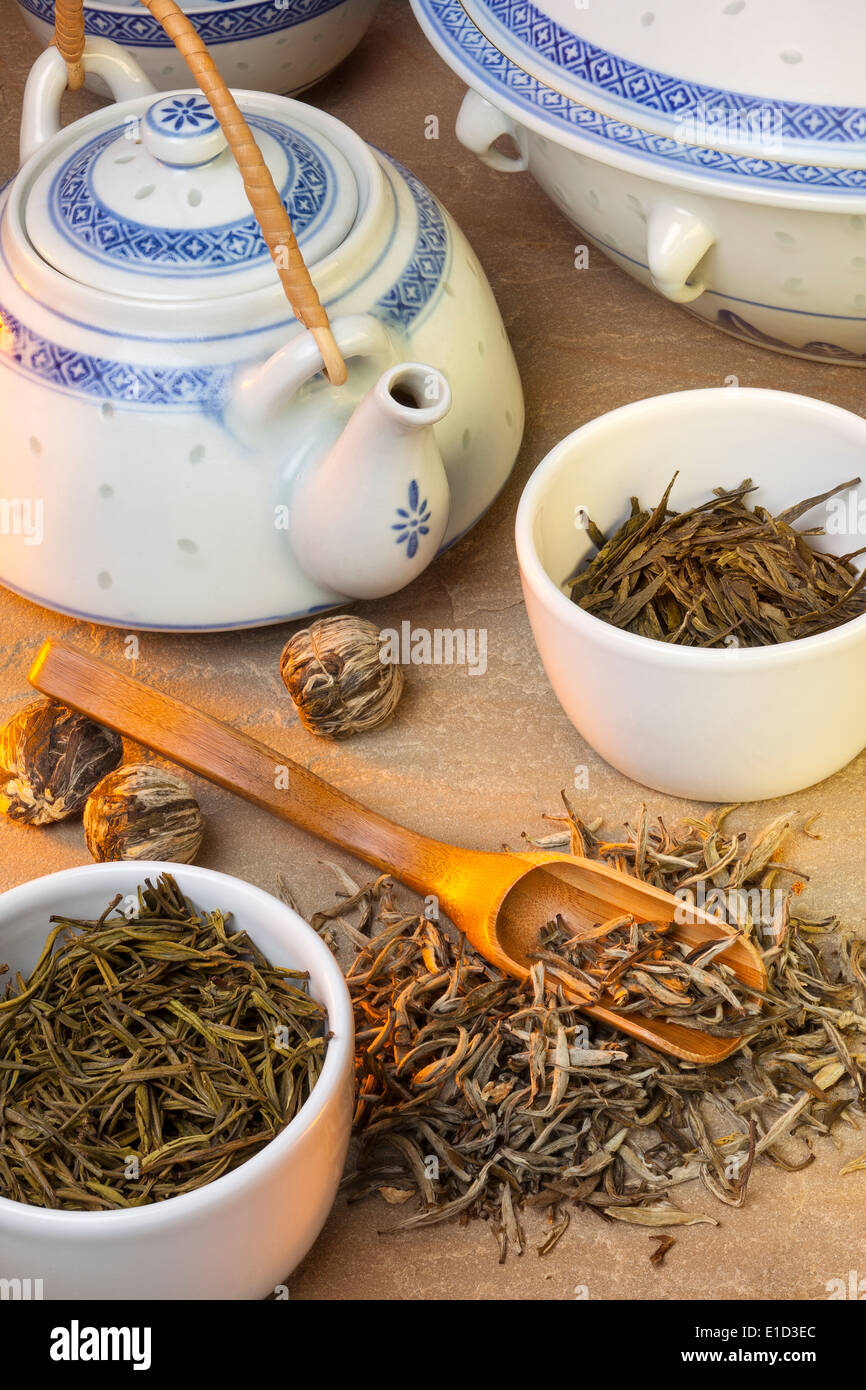 Selection of Chinese Green Tea Stock Photo Alamy