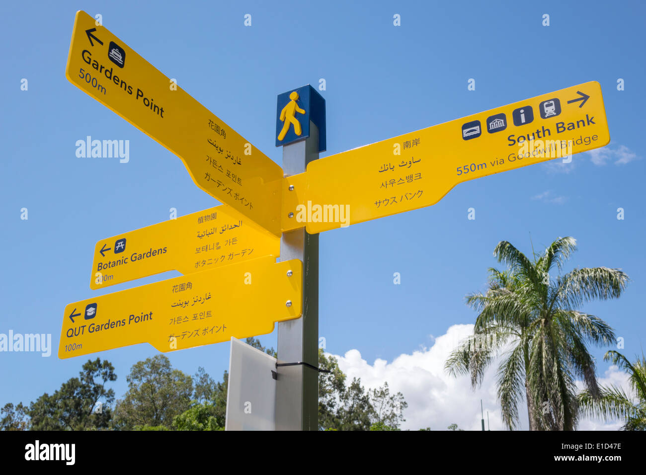 Brisbane Australia,QUT,Queensland University of Garden Point campus,sign,information,AU140313046 Stock Photo