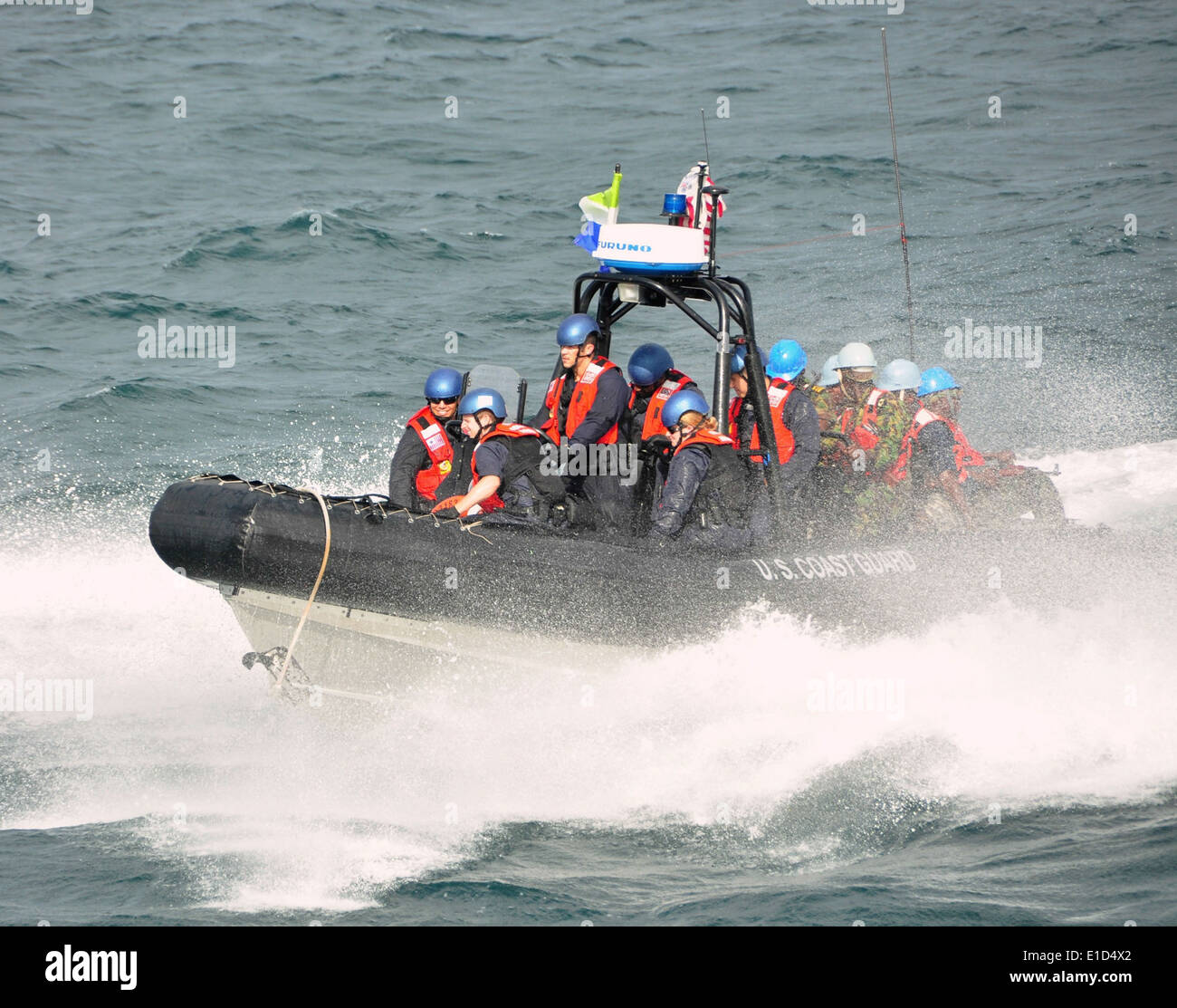 100730-N-3349L-026 GULF OF GUINEA (July 30, 2010) - Members of a visit, board, search and seizure team from U.S. Coast Guard C Stock Photo