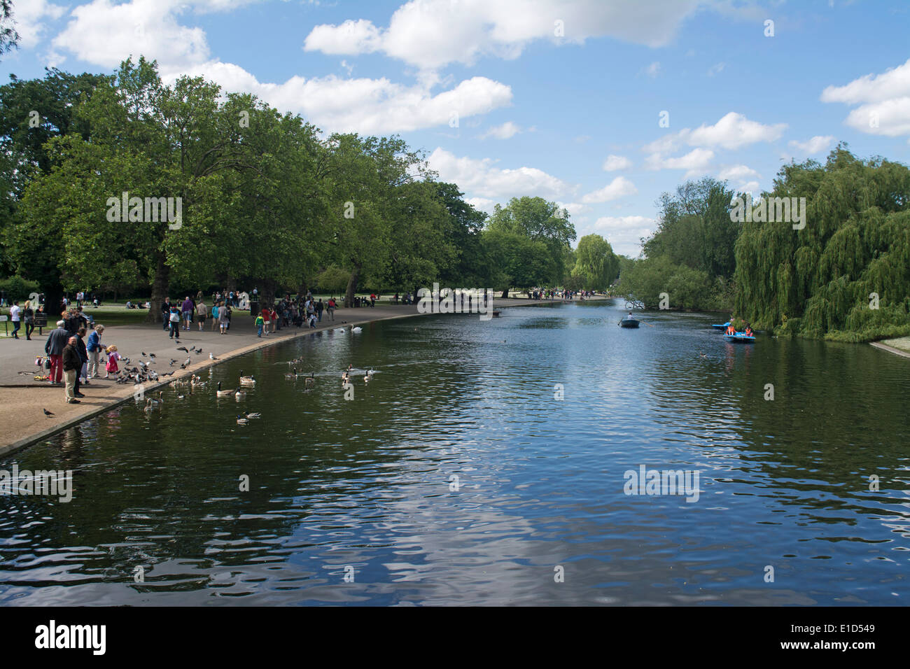Boating lake in Regents Park London, England Stock Photo