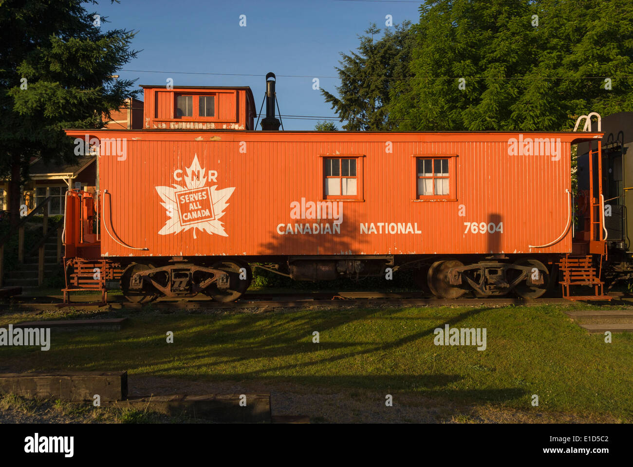 Elk203-1343 Canada, British Columbia, Fort Langley, train station Stock Photo