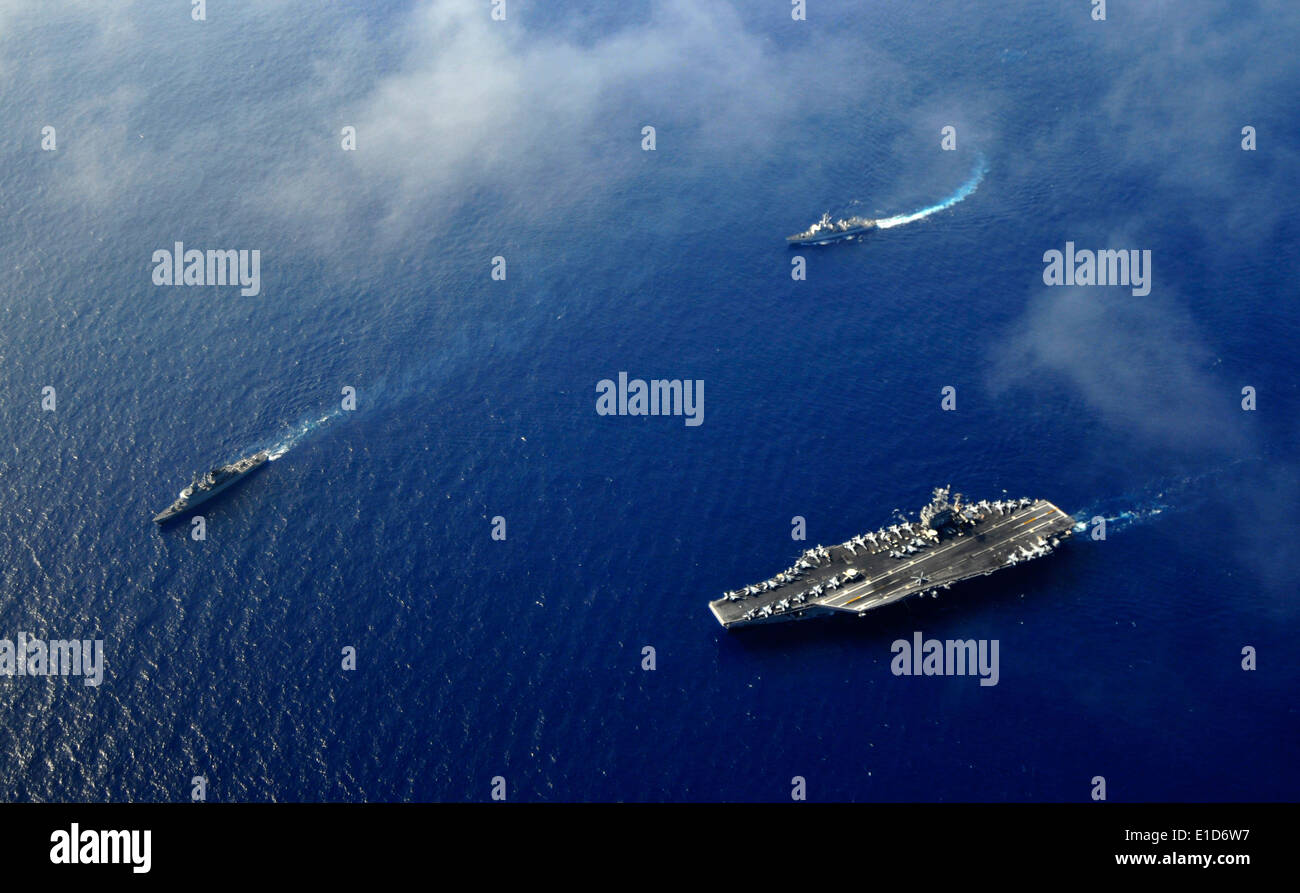 The aircraft carrier USS Harry S. Truman (CVN 75), Brazilian navy frigate Liberal (F 43) and HNLMS Van Speijk (F 828) from the Stock Photo