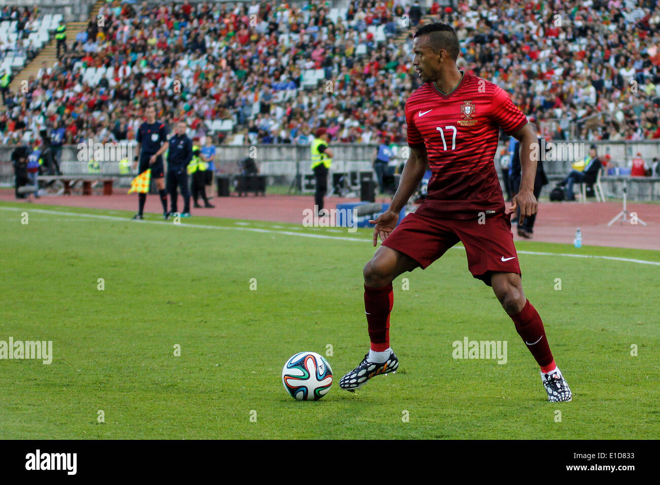 Lisbon, Porrtugal. 31st May, 2014. Portugal forward Nani (17) during preparatory friendly match for the World Cup at the National Stadium in Lisbon, Portugal, Saturday, May 31, 2014. Credit:  Leonardo Mota/Alamy Live News Stock Photo