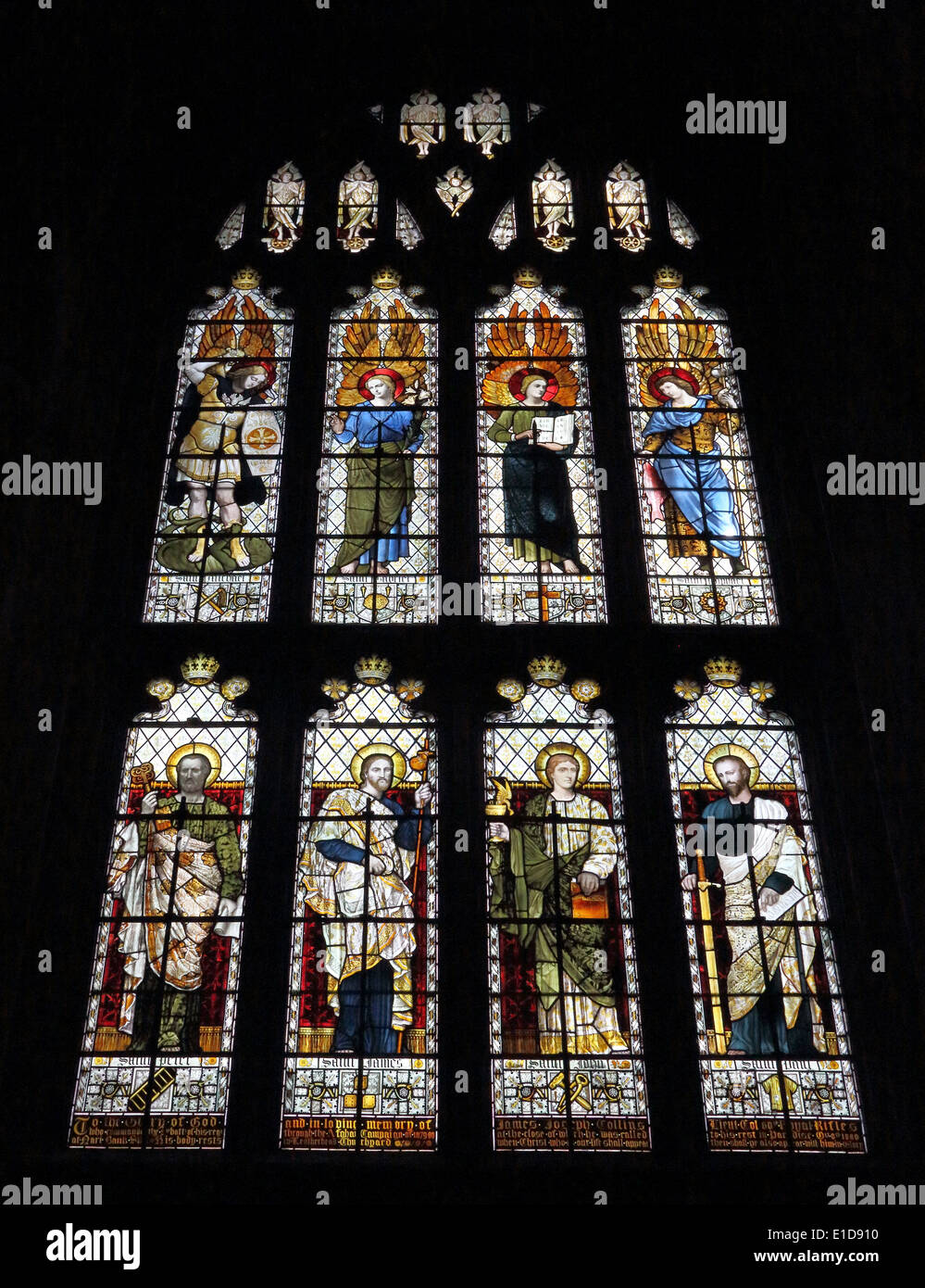 interior views of stain glass windows in winchester cathedral Stock ...