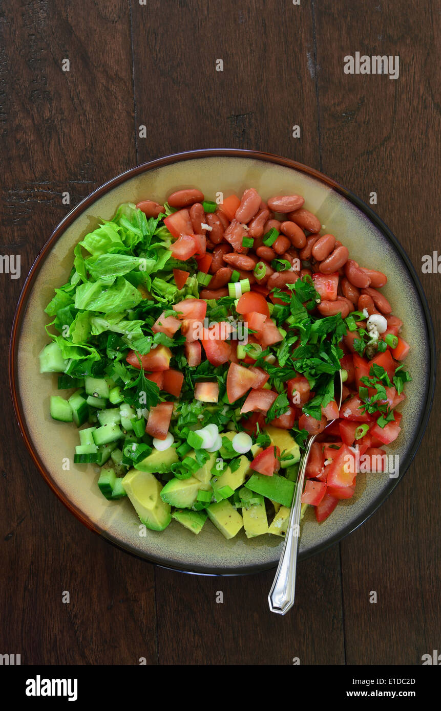 Fresh and healthy summer salad with crisp veggies Stock Photo